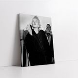 Tablosan Marliyn Monroe Kürkü Ile Siyah Beyaz Kanvas Tablo