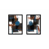 Tablosan Mavi Siyah Soyut İkili Çerçeveli Mdf Tablo Seti 60 X 90 Cm Mb33158