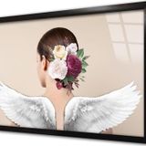 Tablosan Melek Kanatlı Kadın Çerçeveli Cam Tablo