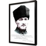 Tablosan Mustafa Kemal Atatürk Yazılı Çerçeveli Cam Tablo 20x30 cm