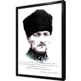 Tablosan Mustafa Kemal Atatürk Yazılı Çerçeveli Mdf Tablo