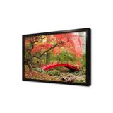 Tablosan Ormanda Kırmızı Köprü Çerçeveli Cam Tablo 30X40 Cm Ca20882