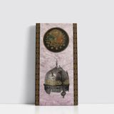 Tablosan Osmanlı Arması Ve Yeniçeri Miğferi Çerçeveli Mdf Tablo 30x60 cm