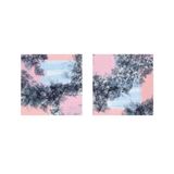Tablosan Pembe Gri Soyut İkili Kanvas Tablo Seti 50 X 50 Cm Kb33153