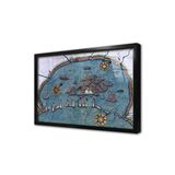Tablosan Piri Reis Haritası Venedik 1525 Çerçeveli Cam Tablo 50X70 Cm Ca12075