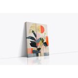 Tablosan Renkli Desenler Ve Botanik Bitkiler İkili Kanvas Tablo Seti 40 X 60 Cm Kb33408