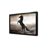Tablosan Şaha Kalkmış At Çerçeveli Cam Tablo 60X90 Cm Cb15019