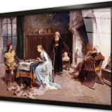 Tablosan Santranç Oynayan Prens Ve Prenses Çerçeveli Cam Tablo 60x90 cm
