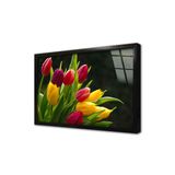 Tablosan Sarı Kırmızı Laleler Çerçeveli Cam Tablo 20X30 Cm Ca03308