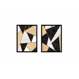 Tablosan Sarı Siyah Soyut İkili Çerçeveli Mdf Tablo Seti 60 X 90 Cm Mb33148