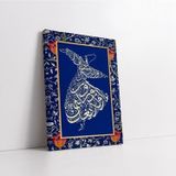 Tablosan Semazen Koyu Mavi Kanvas Tablo