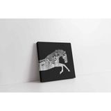 Tablosan Siyah Beyaz At İkili Çerçeveli Cam Tablo Seti 50X50 Cm Cb33151