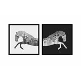 Tablosan Siyah Beyaz At İkili Çerçeveli Mdf Tablo Seti 50 X 50 Cm Mb33151