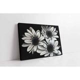 Tablosan Siyah Beyaz Çiçek Kanvas Tablo 30 X 40 Cm Kb03007
