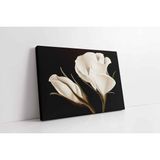 Tablosan Siyah Beyaz Çiçek Kanvas Tablo 30 X 40 Cm Kb03026