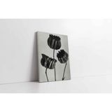 Tablosan Siyah Beyaz Üçlü Çiçekler Kanvas Tablo 60 X 90 Cm Kb33094