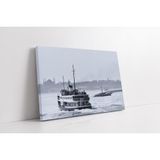 Tablosan Siyah Beyaz Vapur Kanvas Tablo 100 X 150 Cm Ka16205