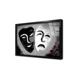 Tablosan Siyah Ve Beyaz Maske Çerçeveli Cam Tablo 20X30 Cm Cb09005