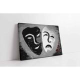 Tablosan Siyah Ve Beyaz Maske Kanvas Tablo 60 X 90 Cm Kb09005