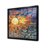 Tablosan Soyut Resim Çerçeveli Cam Tablo 40X40 Cm Cb22604