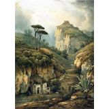 Tablosan Suluboya Dağlar Arasında Küçük Kulube Kanvas Tablo 70x100 cm Kb27143 70x100 cm