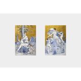 Tablosan Tanrıça Ve Melekler İkili Kanvas Tablo Seti 50 X 70 Cm Kb33167