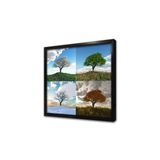 Tablosan Tek Ağaç 4 Mevsim Kolaj Çerçeveli Mdf Tablo 20 X 20 Cm Ma20559