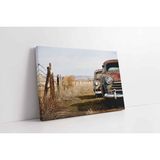 Tablosan Terk Edilmiş Klasik Araba Kanvas Tablo 40 X 60 Cm Ka01075