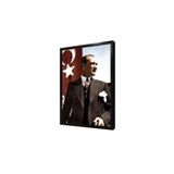 Tablosan Türk Bayrağı Önünde Atatürk Çerçeveli Mdf Tablo 20 X 30 Cm Ma02093