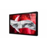 Tablosan Türk Bayrağı Ve Atatürkün Gözleri Çerçeveli Cam Tablo 30X40 Cm Cb33233