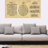 Tablosan Üçlü Dua Ayetel Kürsi Bereket Ve Nazar Ayeti Kanvas Tablo 60x120 cm B-32-014 60x120 cm