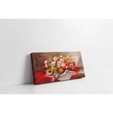 Tablosan Vazoda Güller Kanvas Tablo 100 X 200 Cm Kb03302