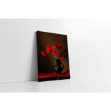 Tablosan Vazoda Kırmızı Çiçekler Kanvas Tablo 80 X 120 Cm Ka03236