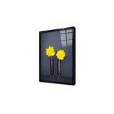 Tablosan Vazoda Sarı Çiçek Çerçeveli Cam Tablo 60X90 Cm Ca03267