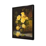 Tablosan Vazoda Sarı Güller Çerçeveli Mdf Tablo 30 X 40 Cm Mb03274