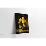 Tablosan Vazoda Sarı Güller Kanvas Tablo 50 X 70 Cm Kb03274