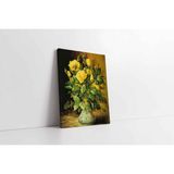 Tablosan Vazoda Sarı Güller Kanvas Tablo 75 X 100 Cm Kb03121