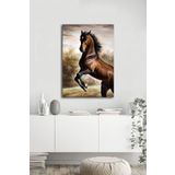 Tablosan Yağlı Boya Şaha Kalkmış At Kanvas Tablo 50x70 cm 50x70 cm