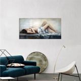 Tablosan Yağlı Boya Uzanan Kadın Nü Kanvas Tablo 40x80 cm B-19-035 40x80 cm
