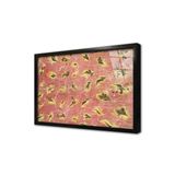 Tablosan Yaprak Ebru Çerçeveli Cam Tablo 60X90 Cm Cb10071