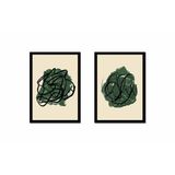 Tablosan Yeşil Soyut Line Art İkili Çerçeveli Mdf Tablo Seti 60 X 90 Cm Mb33216