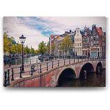 Tabloshop Amsterdam Köprü Kanal 125x80 cm Tablo