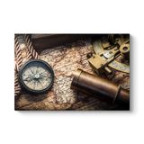 tabloshop Antik Pusula Kumpas ve Dürbün 125 x 80