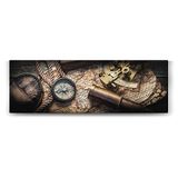 tabloshop Antik Pusula Kumpas ve Dürbün - 150x50cm