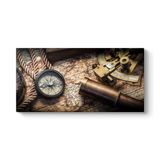 tabloshop Antik Pusula Kumpas ve Dürbün 80 x 40