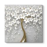 tabloshop Beyaz Gelincik Kanvas Tablo 100 x 100