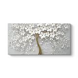 tabloshop Beyaz Gelincik Kanvas Tablo 160 x 80