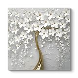 tabloshop Beyaz Gelincik Kanvas Tablo 60 x 60