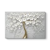 tabloshop Beyaz Gelincik Kanvas Tablo 75 x 50
