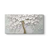 tabloshop Beyaz Gelincik Kanvas Tablo 80 x 40